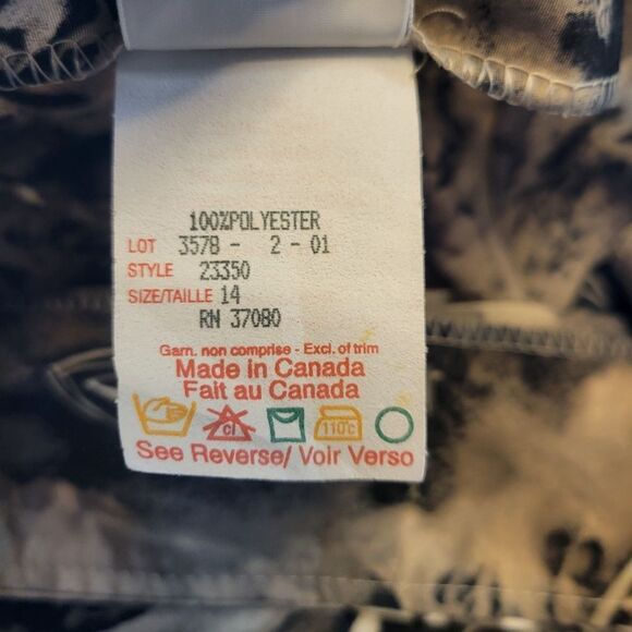 Giorgio Fiorlini Vtg Wrap Style Taupe Tan Gray Neutral Tropical Floral Plus Size - Picture 5 of 8